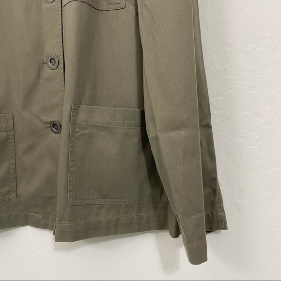 Sigrid Olsen Women’s M Green Button Down Utility Jacket NWT Cotton Blend Collar - Picture 5 of 8